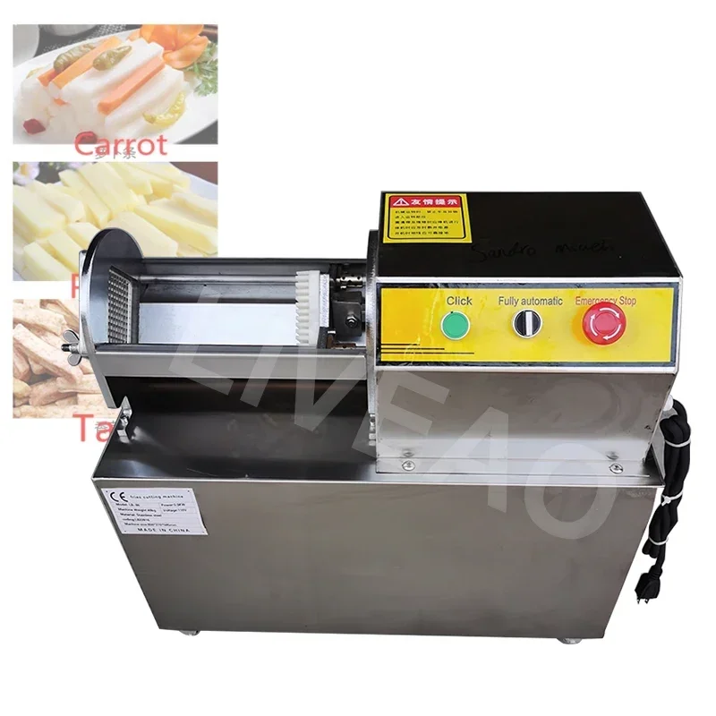 Electric French Fries Cutting Machine Commercial Automatic Vegetable Cutter Stainless Steel Potato Cucumber Strip Cutter