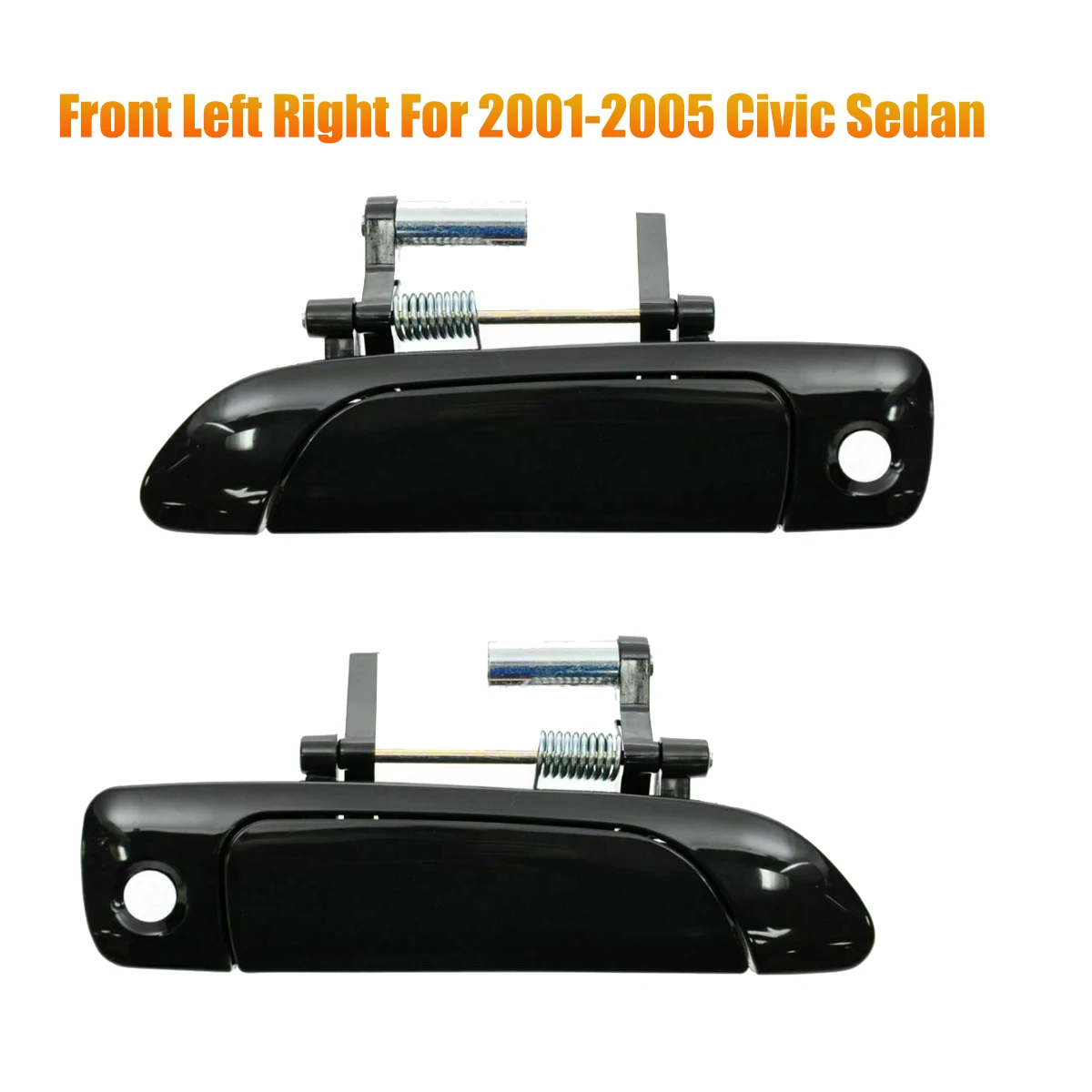 Left Front Exterior Outside Door Handles Black LH New for 2001-2005 Honda Civic Sedan—L49A