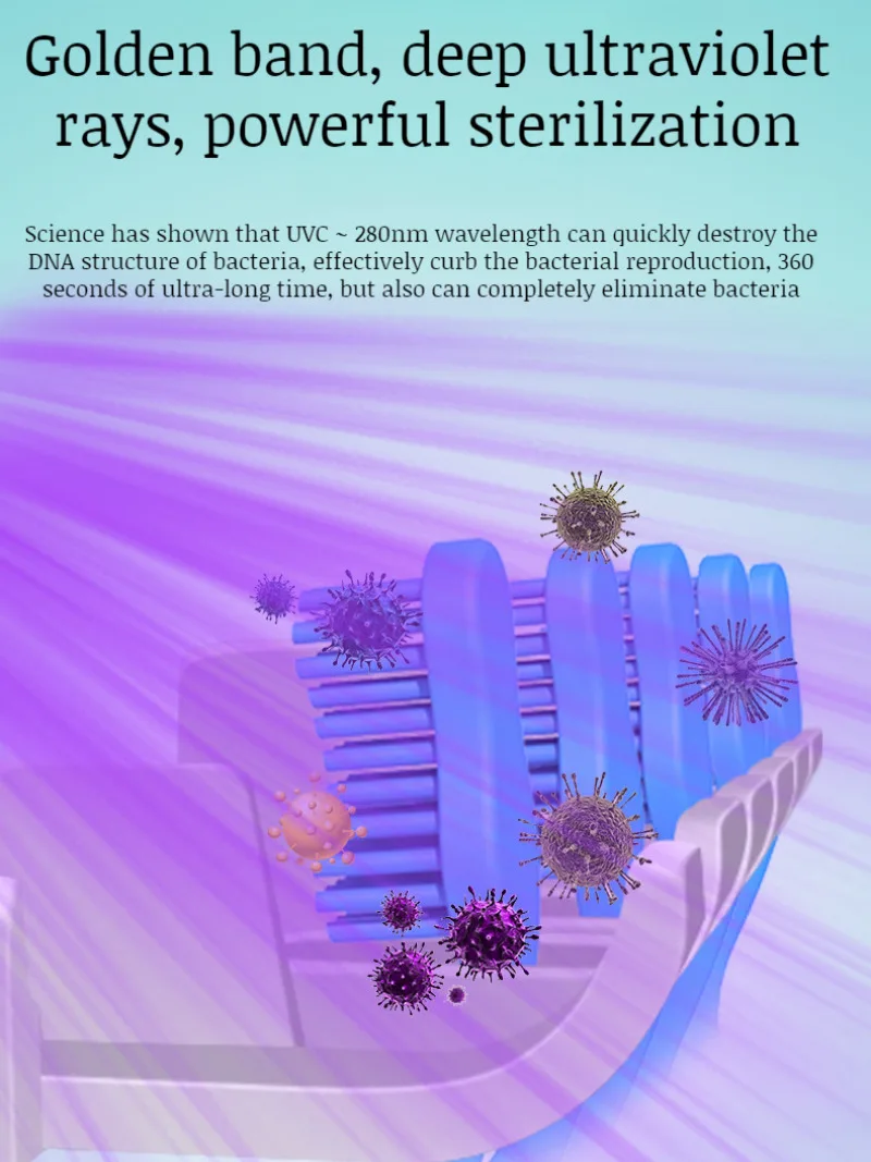 Disinfettante per spazzolino da denti a parete nopunch per uso domestico disinfettante UV per portaspazzolino disinfettante