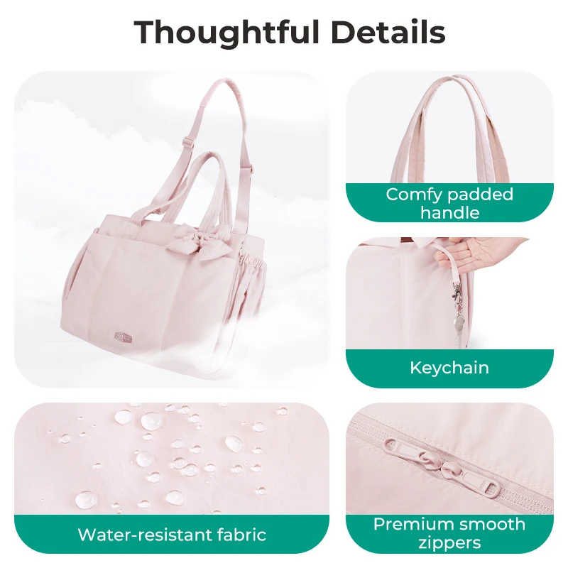 حقيبة يد BAGSMART ذات سعة كبيرة للنساء، حقيبة يد للتنقل متعددة الاستخدامات، حقيبة كتف رياضية بجيوب متعددة #4