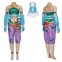Link Gerudo Cosplay Costume Women Sexy Halter Neck Tube Top Pants with Mask Full Set Halloween Carnival Party Battle Gown Suit