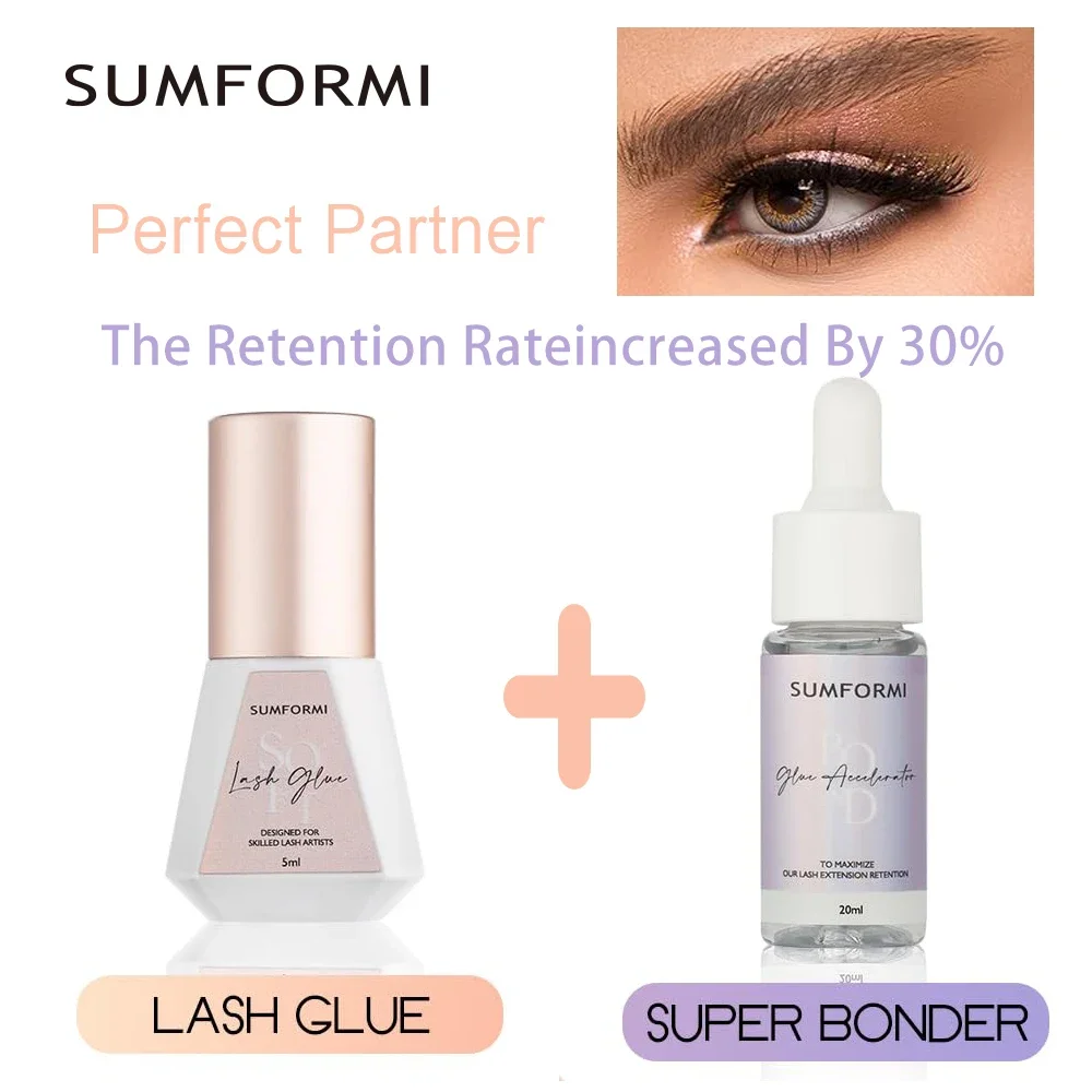 SUMFORMI New Eyelash Extension Glue 0.5s Dry Thin Black Eyelash Glue Waterproof Can Be Combined with Fixative To Reinforce 30%