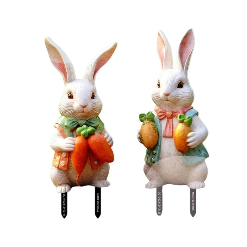 

2pcs PVC Rabbit Ground Коле пасхи фестиваль украшения фестиваля сада A2BB
