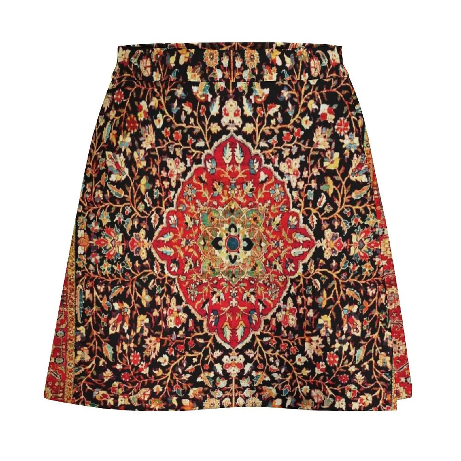 Serapi Heriz Persian Carpet Print Mini Skirt Miniskirt woman Skirt pants korean skirt