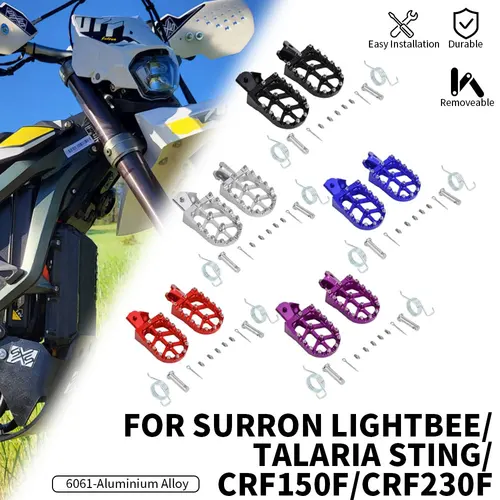 Imagen 1 del producto Reposapiés CNC para Motocicletas Surron, Accesorios para Motocicletas, Reposapiés para Talaria Sting, Sur Ron Lightbee, CRF 150F, 230F, Bicicleta Eléctrica