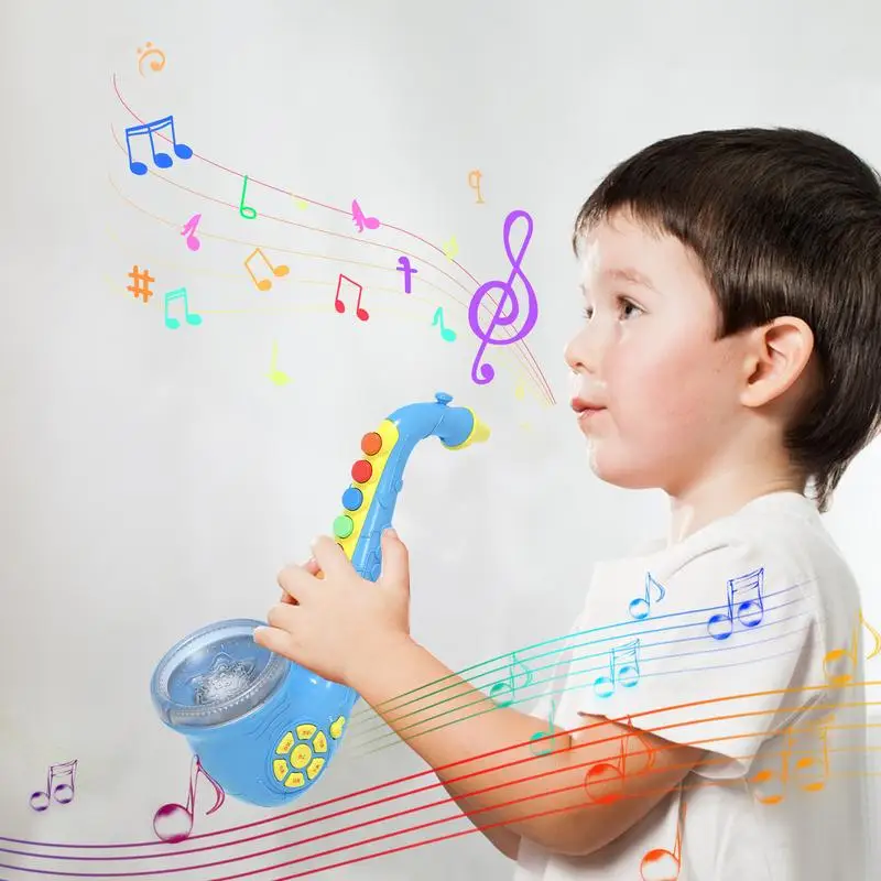 Saxofón para niños, juguete Musical interactivo para niños, trompeta Musical simulada, instrumentos musicales portátiles, juguete educativo para