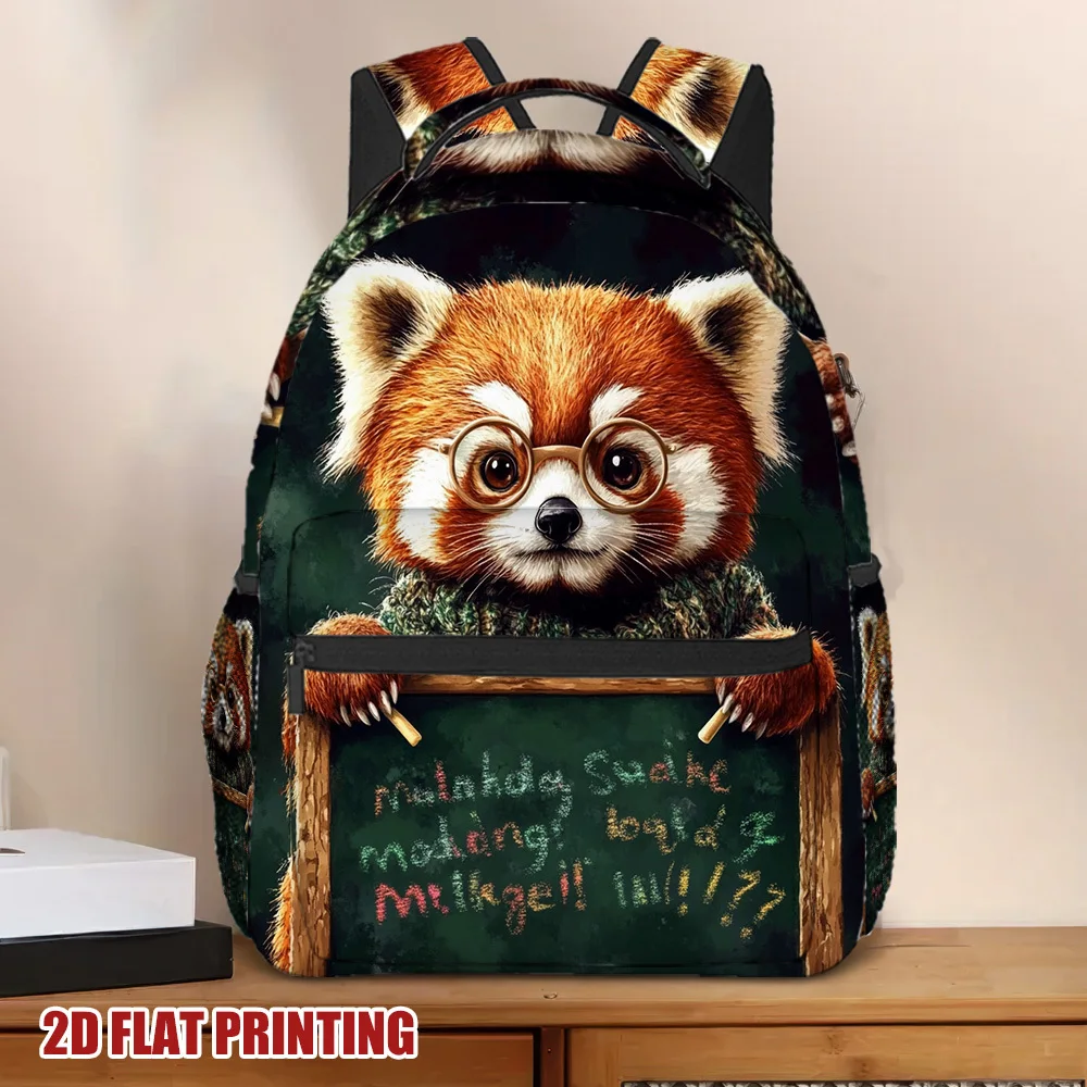 1pc Red Panda Wisdom Backpack Lightweight and Stylish Perfect for Students and Young Adults for Teenager