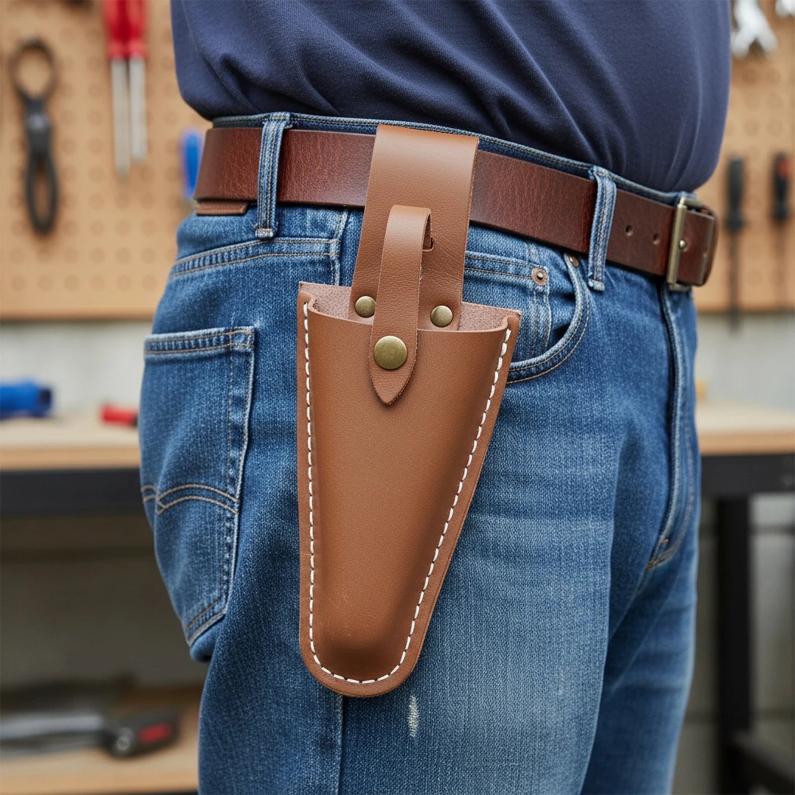 Pruning Scissors Leather Tool Bag with Buckle Electrician Waist Holder Pruning Gardening Pouch for Pliers Pruning Shears