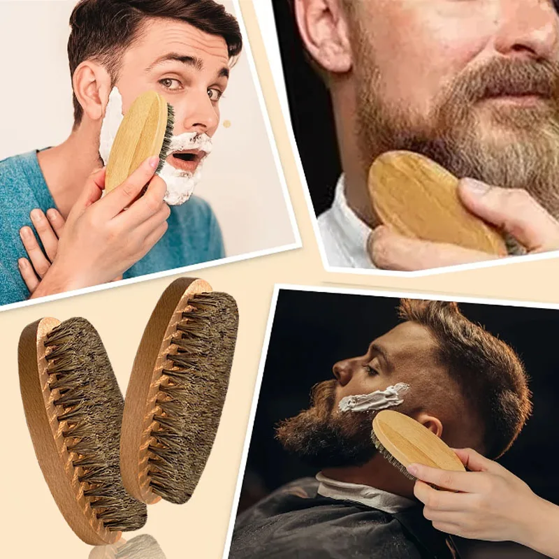 Men's beard grooming set, convenient barber tools, beard brush, bristle material, comb, scissors, convenient storage bag