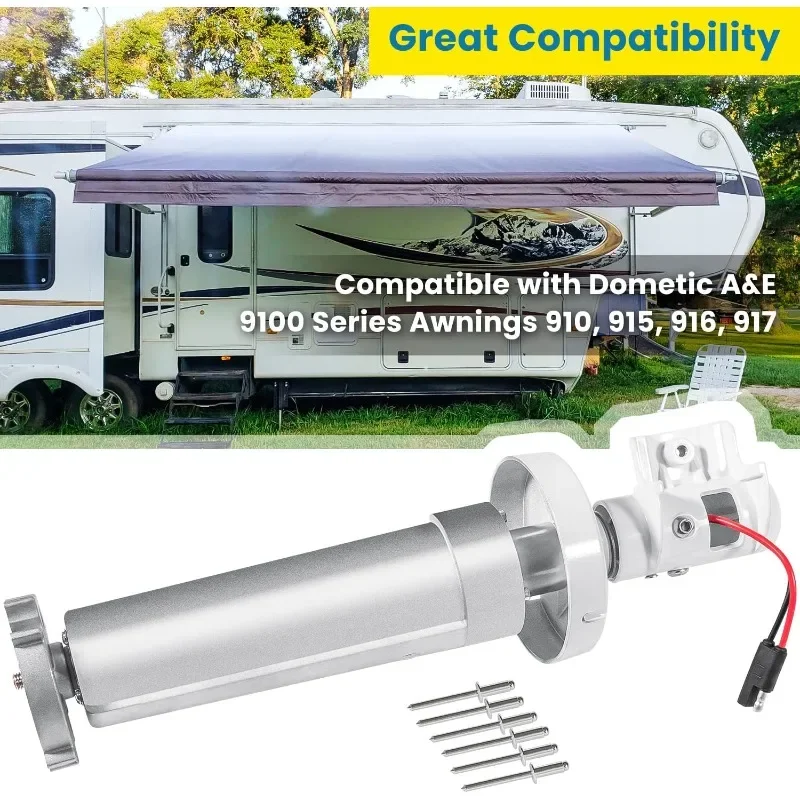 Repalce for DOMETIC 3310423.209B Torsion Assembly Rh White for 9100 Power Patio RV Awning Motor 12V DC Extension Drive