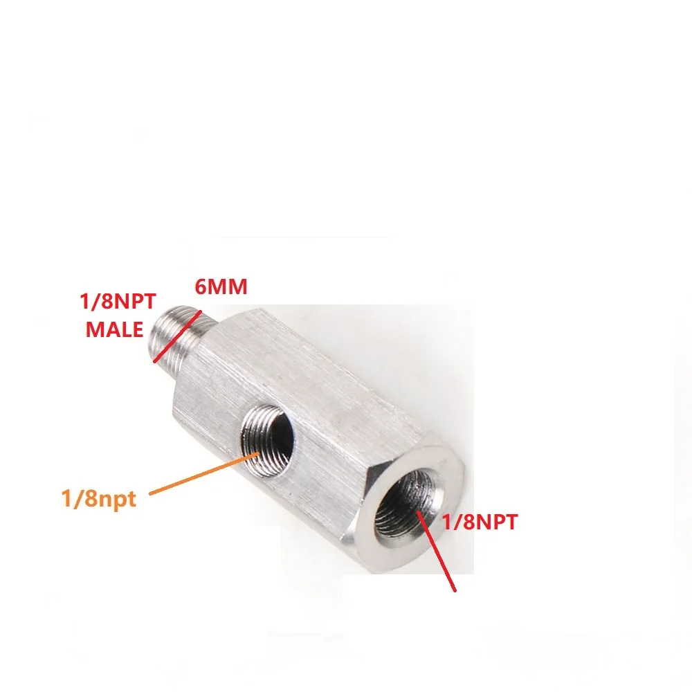 

AZ-Stainless Steel 1/8 NPT Oil Pressure Sensor Sendor Tee Adapter to 1/8 NPT Gauge T-Piece With O-ring pad