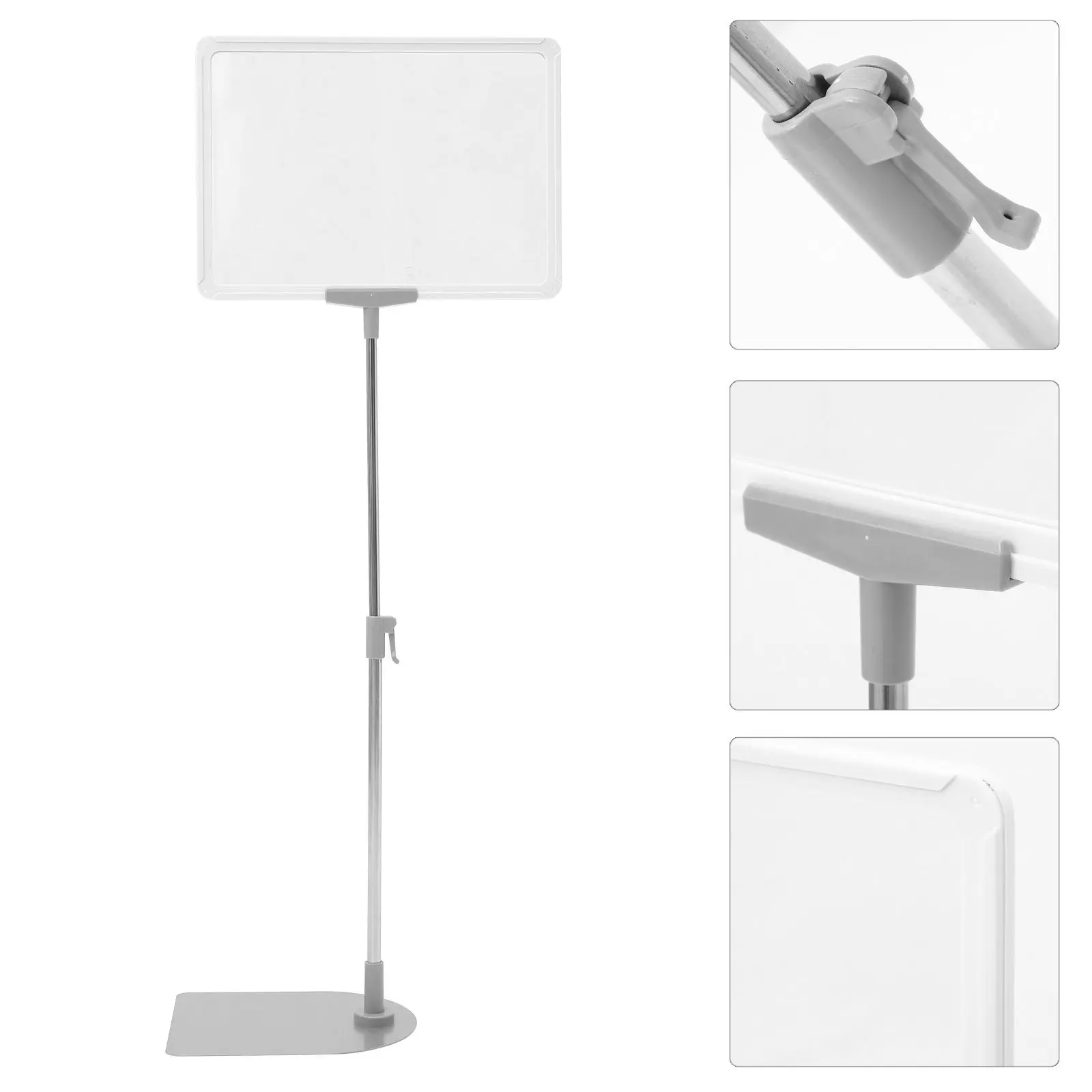 A4 Erasable Price Tag Rack Retractable Design Heavy Duty Plastic Stainless Steel Shelf Stand for Store Supermarket Shopping Mall
