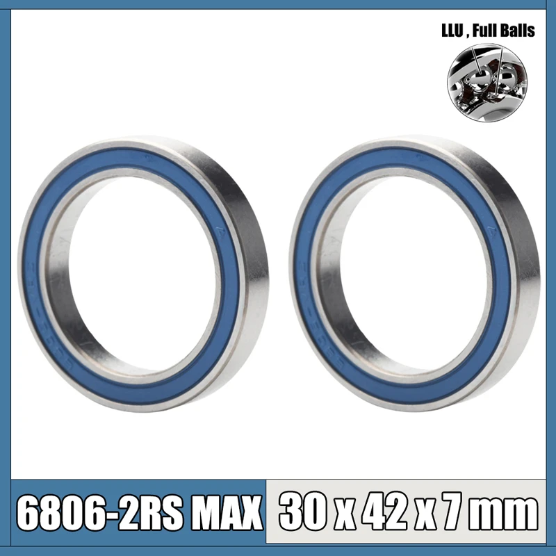 WZZG 6806-2RSV MAX Bearing 30*42*7mm Full Balls Bicycle Frame Pivot Repair Parts 6806 2RS RSV Ball Bearings 6806-2RS