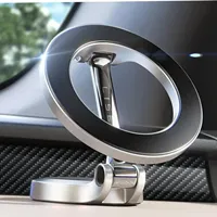 LISEN Magsafe Car Mount,[All-Metal] Folding Magnetic Phone Holder for Car,Strong Magnet 360 Rotatable Navigation Dashboard