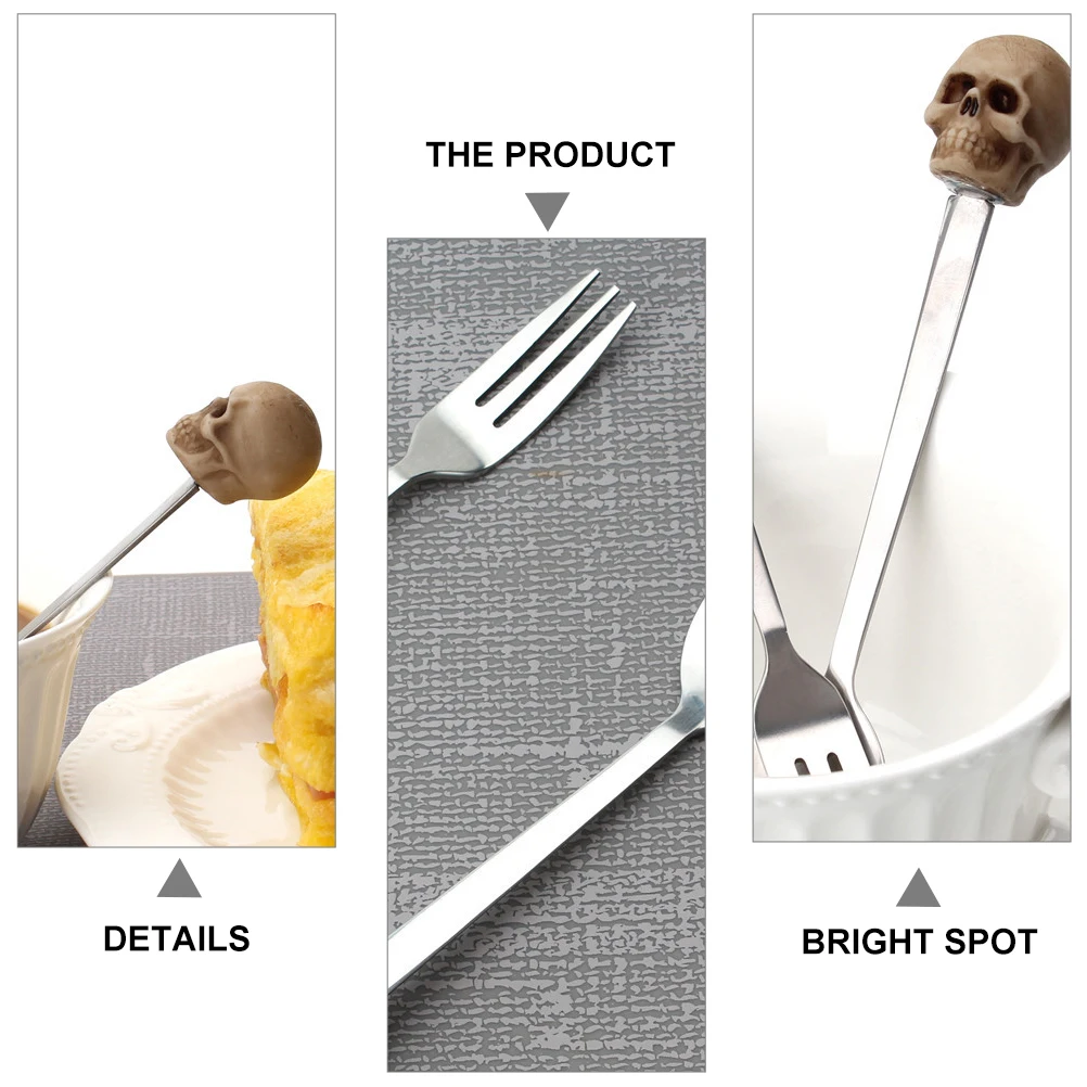 

1Set Fork Spoon Set Stainless Steel Three Prong Forks for Cocktail Dessert Buffet Fruit Party Tableware Fork Spoon Set