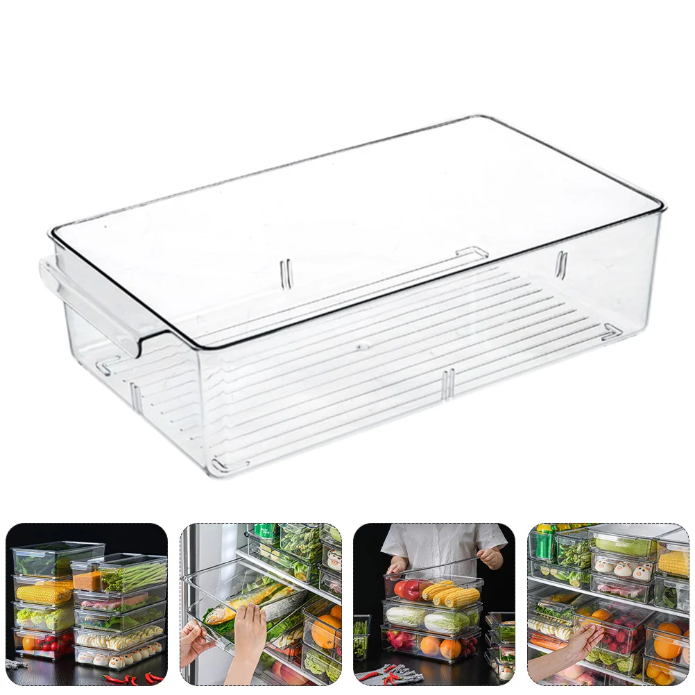 Refrigerator Storage Box Organizer Vegetable Food Containers Veggie Tray with Lid