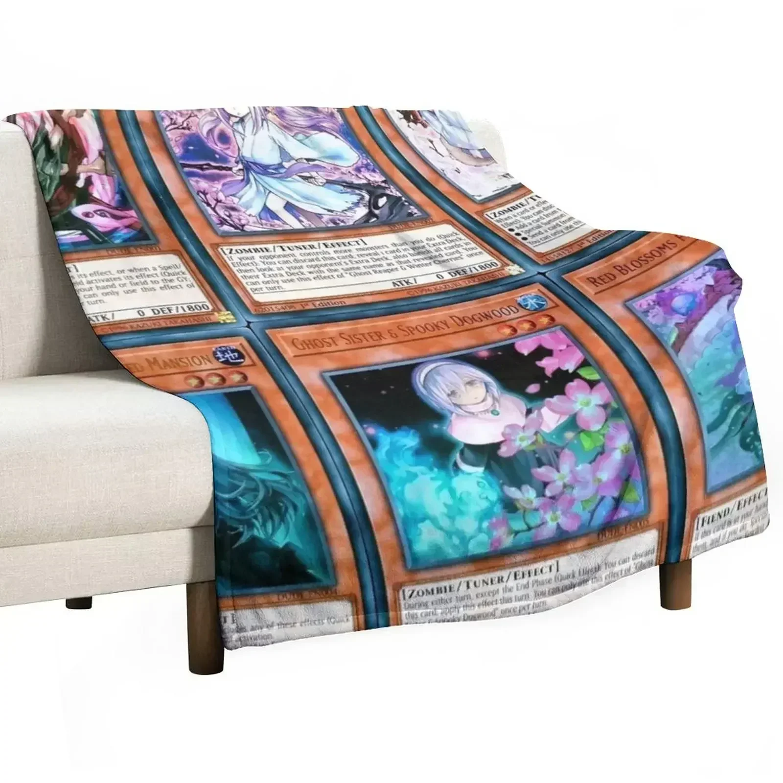 ghost girl hand traps ash blossom joyous spring edit Throw Blanket warm winter Thin anime Blankets