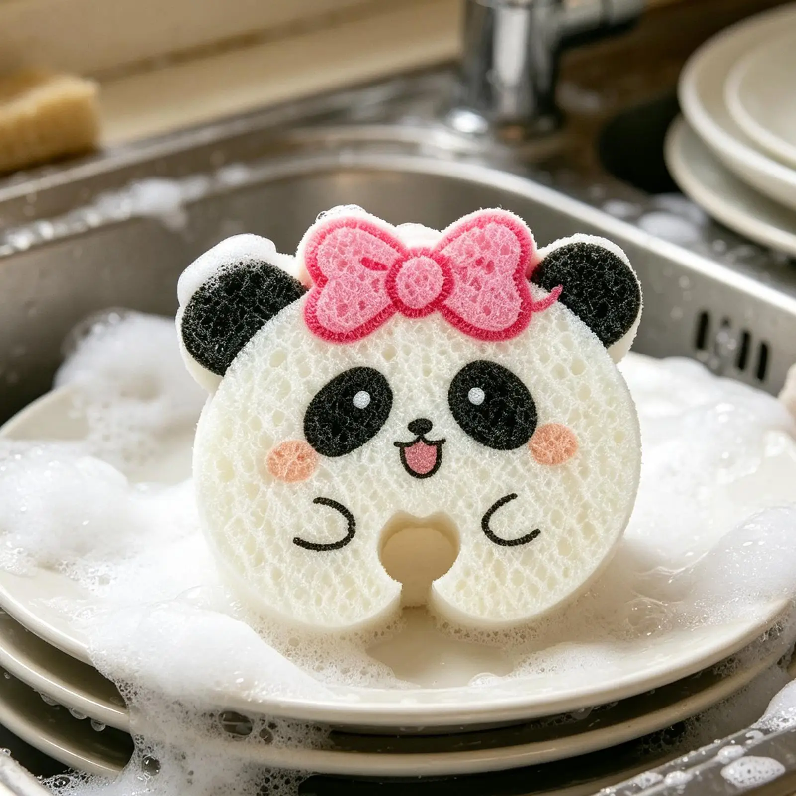 Animal Shape Cleaning Sponge Cartoon Dish Scrubber Soft Kitchen Sponge Pad For Washing Dishes Sink Home Tableware Dishwashing