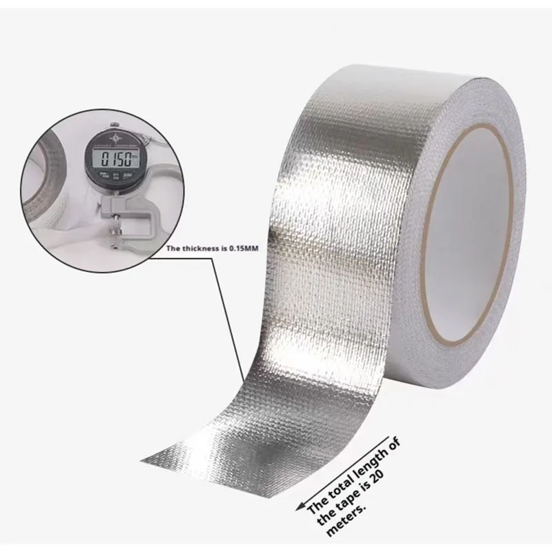 1Roll Insulated HVAC Aluminum Foil Tape, Metal Silver Pipeline Tape,Tear Resistant HVAC Tape, Suitable For Pipelines And Dryers