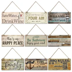 Coffee BBQ Decor Wooden Sign Garden Wood Hanging Plaque Slogan Wall Decorative for Door Hanging Plaque Beer Bar Pub Home Decor