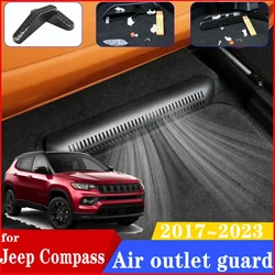 For Jeep Compass Accessories 2017~2023 2 PCS Car Under Seat Air Conditioner Duct Covers Cap Protection Footwell Car Accessories