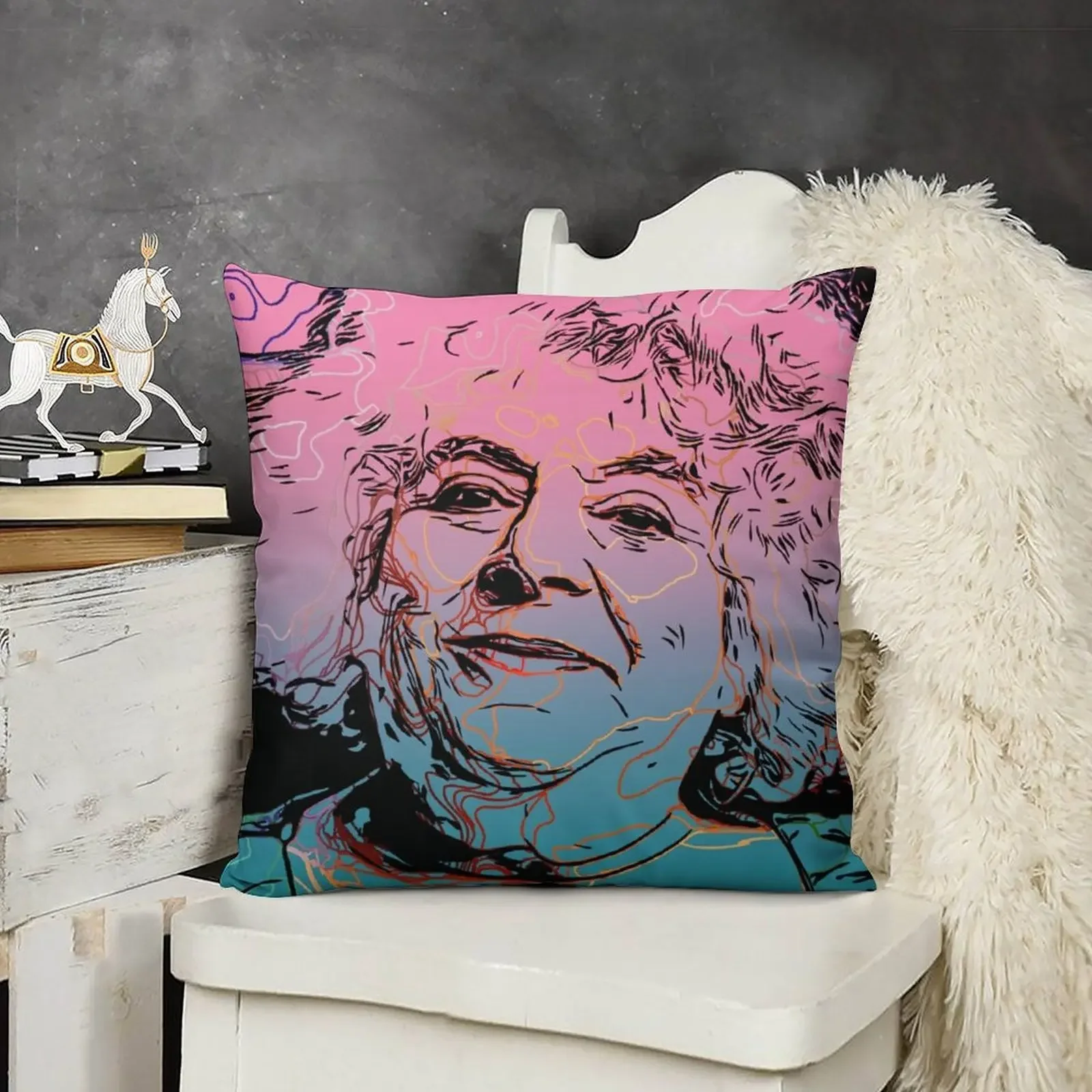 

Miriam Margolyes - Say It How It Is - 21th Century British Icon Throw Pillow Cushions pillow