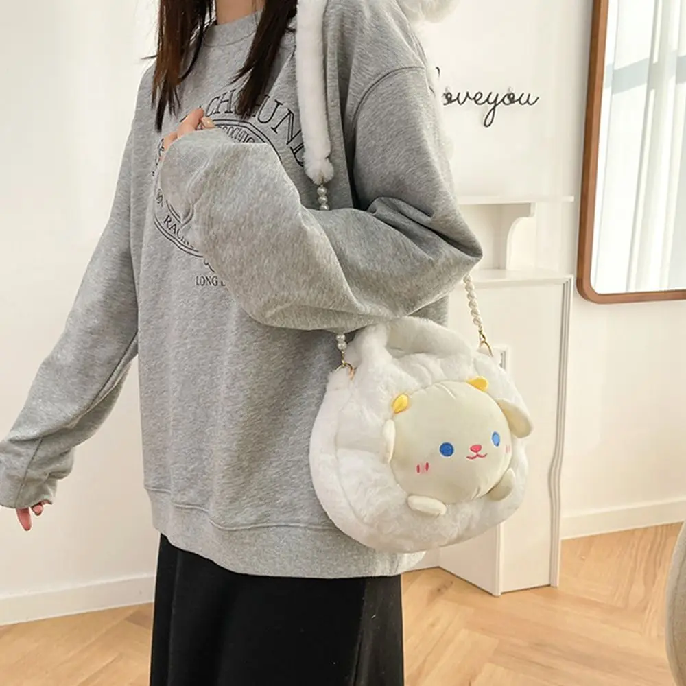 Pig Dinosaur Chick Plush Crossbody Bags Bear Rabbit Women Handbags Cute Small Bags Cute Animal  Bag Korean Style Handbags