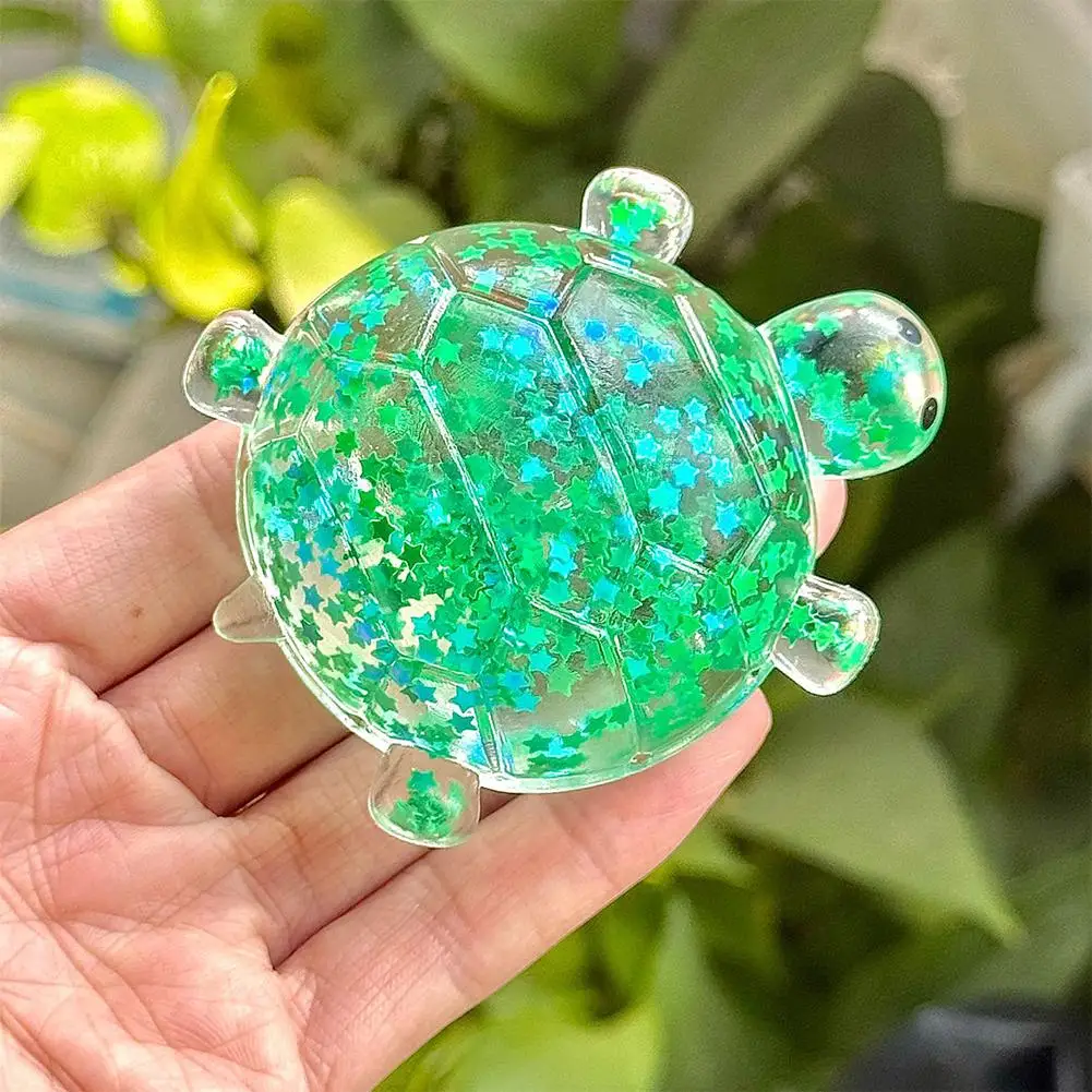 Stressabbauendes Spielzeug Schildkröte TPR Stressball, 7cm Tragbares Niedliches Meeresschildkröten-Spielzeug für Angstlinderung und Konzentration, Mehrfarbig – Detail 11