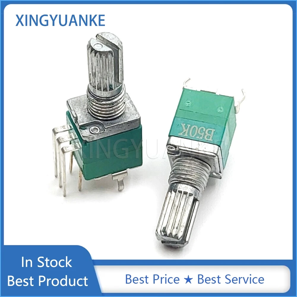 3PCS Sealed 5-Pin RK097 Vertical Single With Switch Potentiometer With Bracket B10K B103 B50K B503 B100K B104 Handle Length 15MM