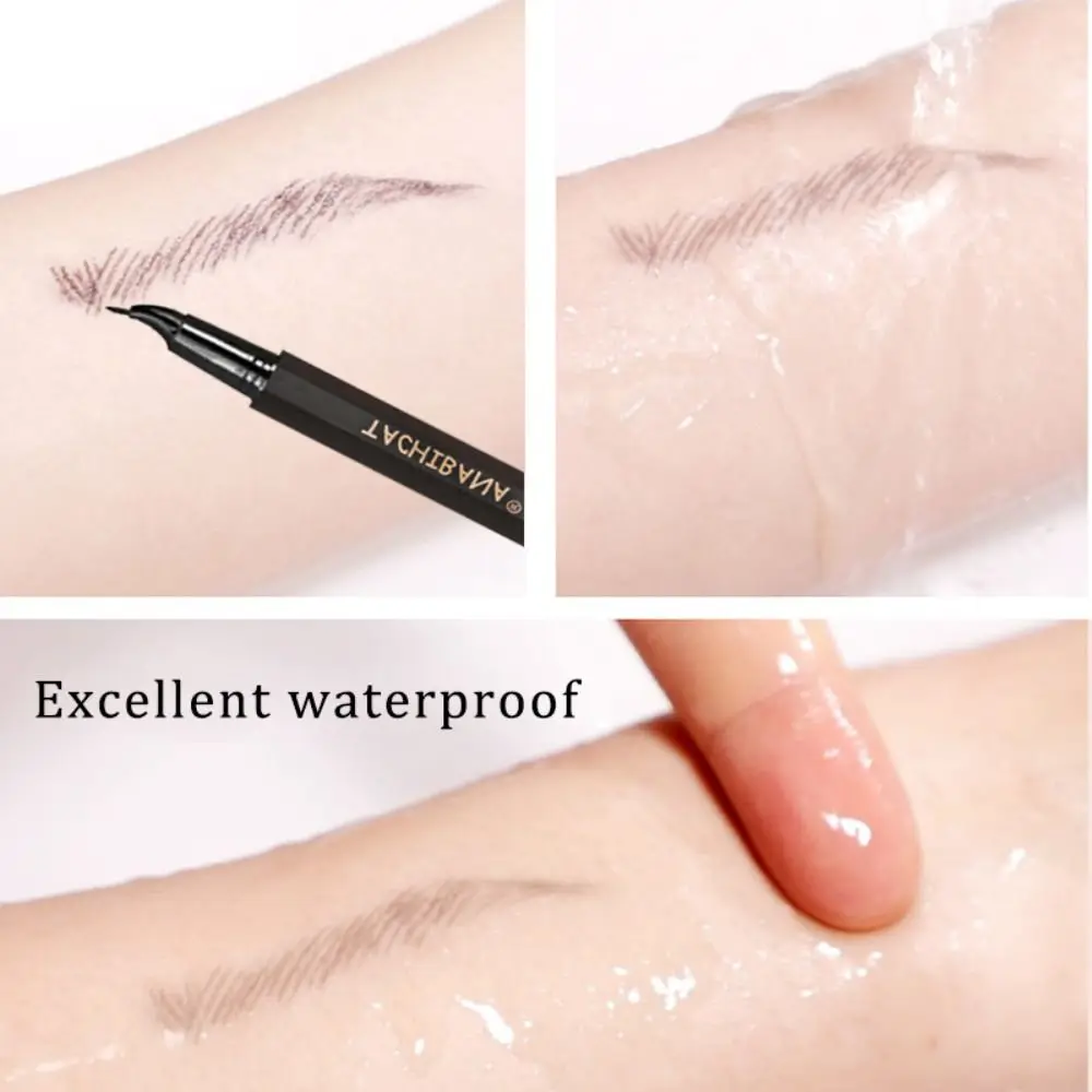 เก็บ 3 วัน 0.01 มม. Sweatproof Liquid Eyebrow ดินสอ Ultra Thin Head Fine Eyeliner ปากกาสัก