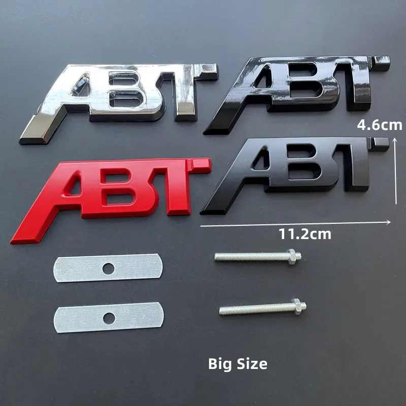 3D Metal ABT Logo Grill Emblem Car Trunk Badge For Audi VW Golf 5 T6 S5 C8 Q8 RS6 SQ5 Q5 Q7 RS4 A3 8V A6 ABT Sticker Accessories