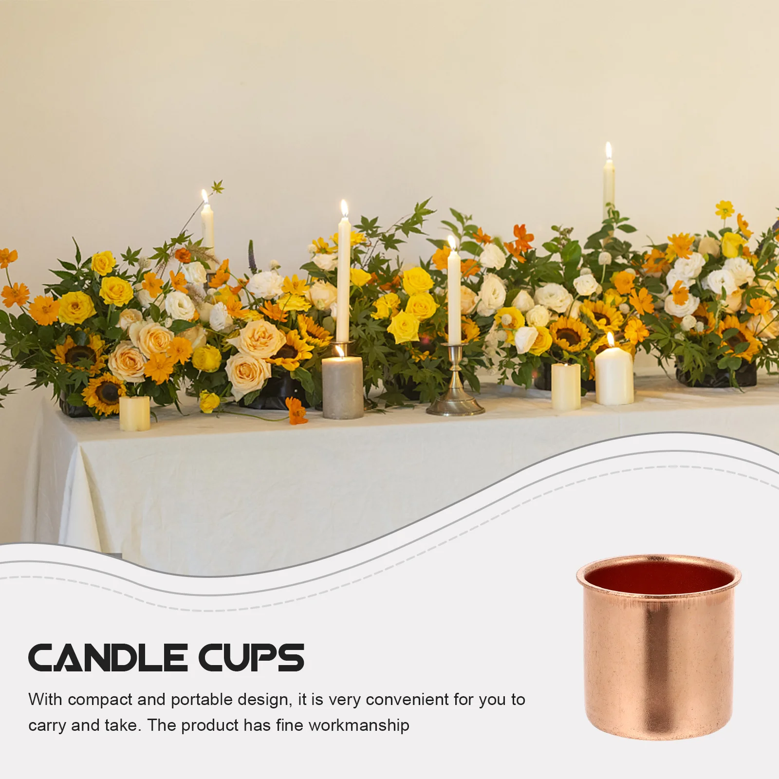

10Pcs Iron Art Cup Simple DIY Candlestick Decorative Table Stand Xmas Holder Wedding Decoration Xmas Candleholder