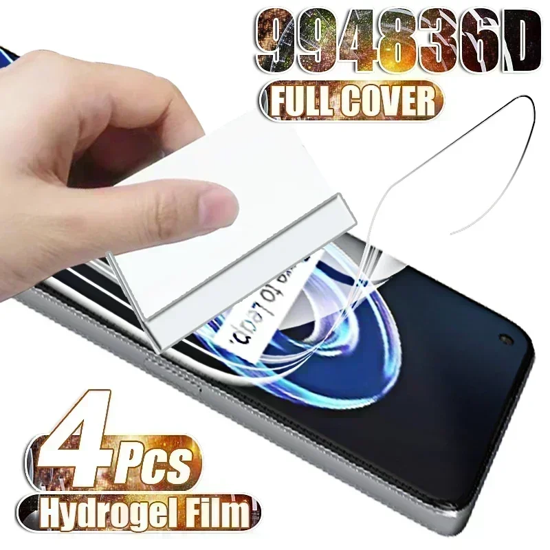 4 قطعة فيلم هيدروجيل ناعم منحني لـ Realme 9 Pro Plus Pro + 9i 5G واقيات الشاشة وليس الزجاج لـ oppo Realme9i Realm Relme 6 7 8
