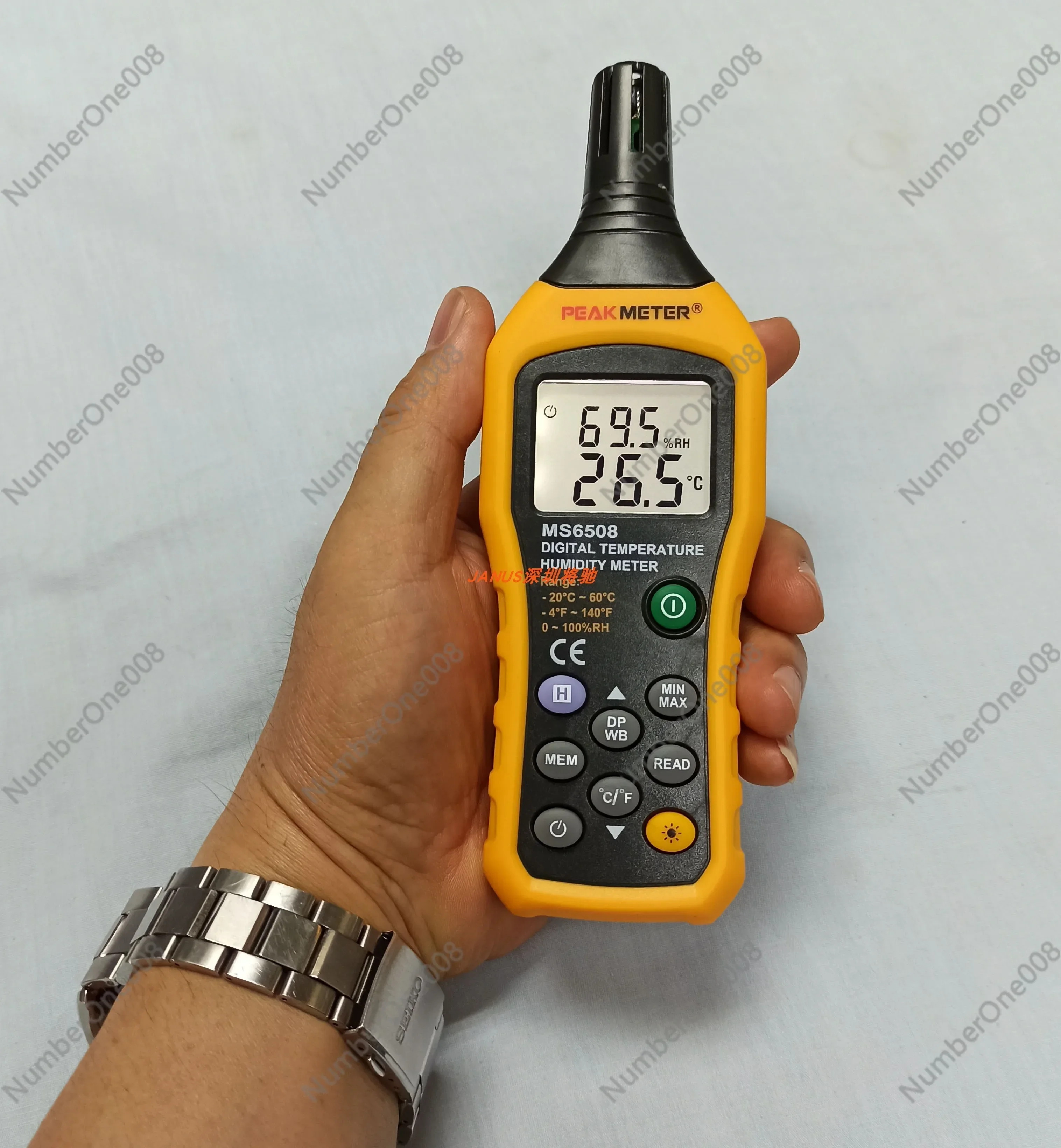 

Temperature -20~ 60 ° Resolution 0.1C ° Humidity 0~ 100% RH Resolution 0.1% High Accuracy Temperature And Humidity Meter