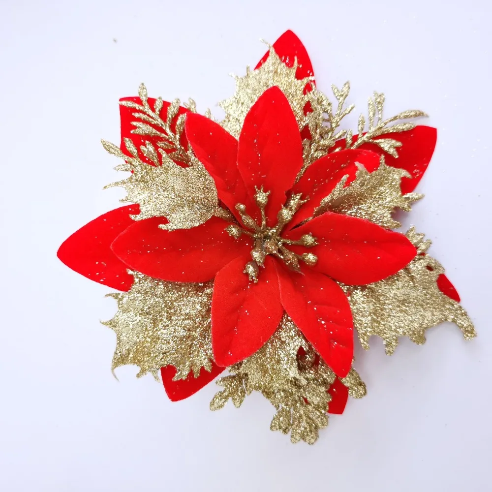 Stereotyped Christmas Flower Decoration Small Accessories Simulation Advanced Sense Finished Decoration Simulation Gold Powder