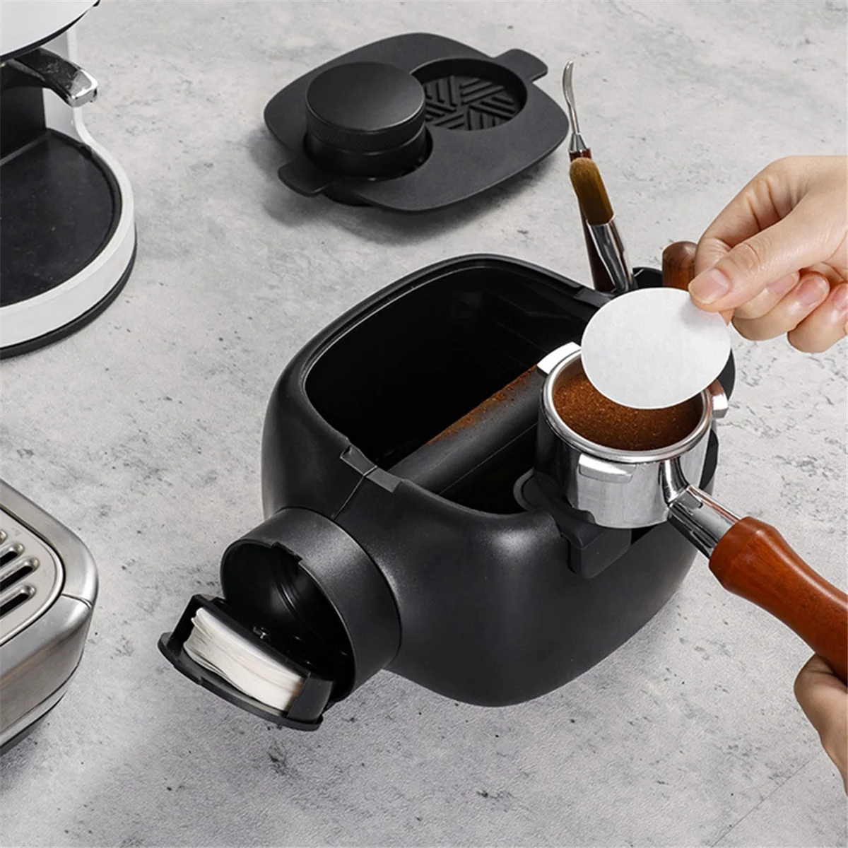 

High-Quality Espresso Knock Box, Coffee Ground Knock Box, Shock-Absorbent Durable Barista Style Knock Container A