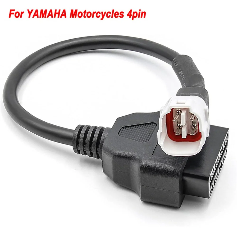 OBD Motorcycle Adapter for Yamaha 4 Pin Adapter Connector Diagnostic Plug Cable - 4Pin to OBD2 16Pin