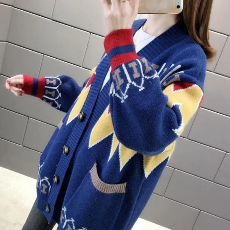 سترة نسائية محبوكة برقبة على شكل V سترات أنيقة موضة 2025 Y2k سترة كورية جذابة للخريف والخريف والخريف للنساء #5