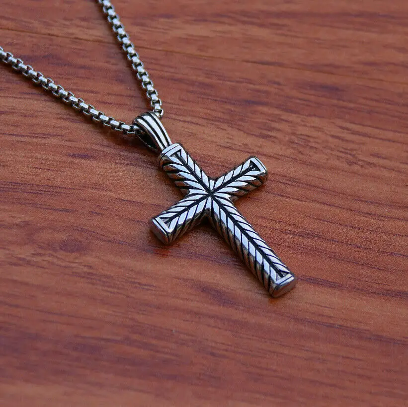 

Classic Cross Pendant Stainless Steel Necklace Chains