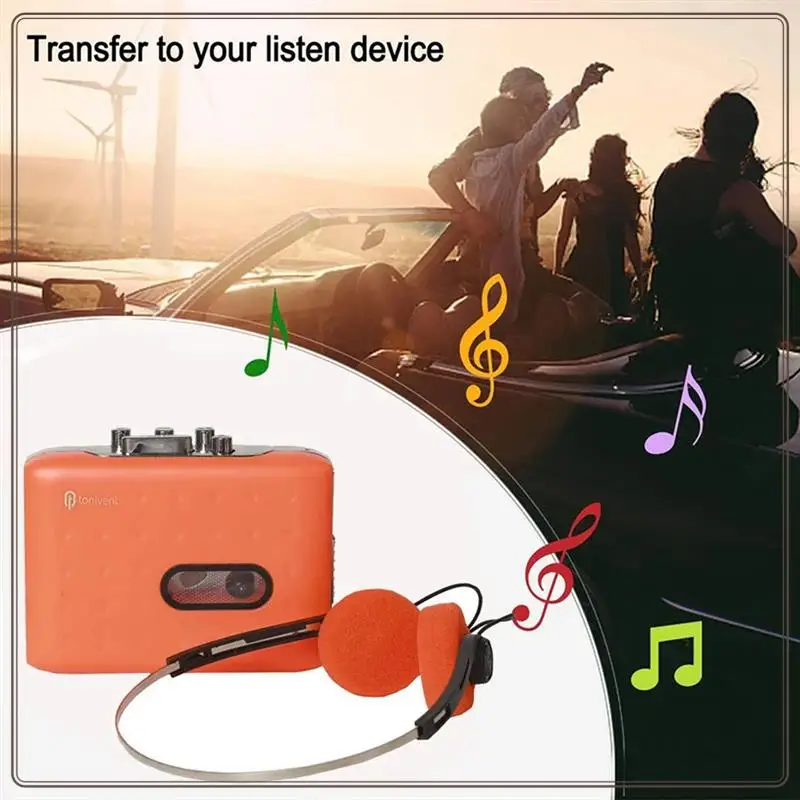 信頼性の高いポータブルカセットプレーヤーカセットレコーダーUSB CカセットテープからMP3コンバータカセットテーププレーヤー、ヘッドフォン付き、Por