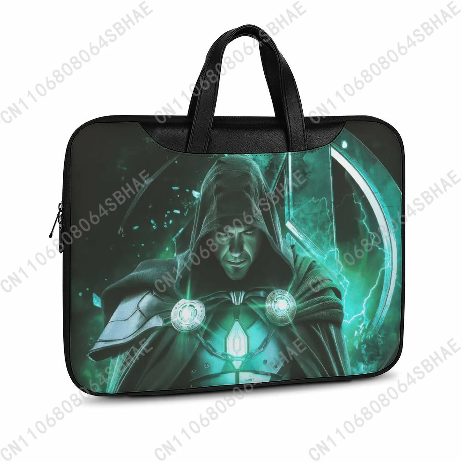 

Marvel Doctor Doom Custom Leather Briefcase Men Woman Laptop Bag Business Retro Genuine Leather Computer Cosplay