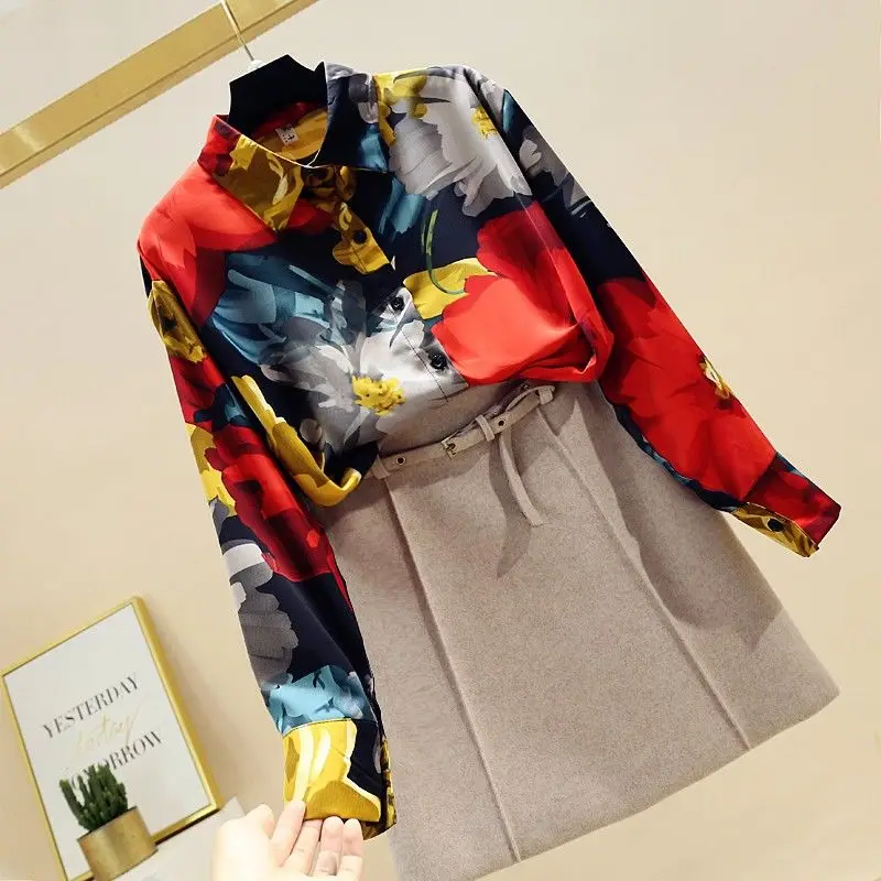 Cheap wholesale 2021 spring summer autumn new fashion casual chiffon women shirt woman female OL long sleeve shirt Ay1638