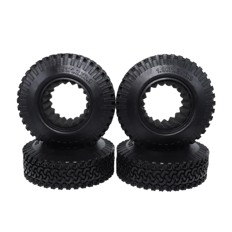 B02B-4Pcs RC 1:10 Crawler Beadlock Wheels Tire 1.9 Inch Rubber Wheel Tire 98mm Tyre for RC Car Truck Axial SCX10