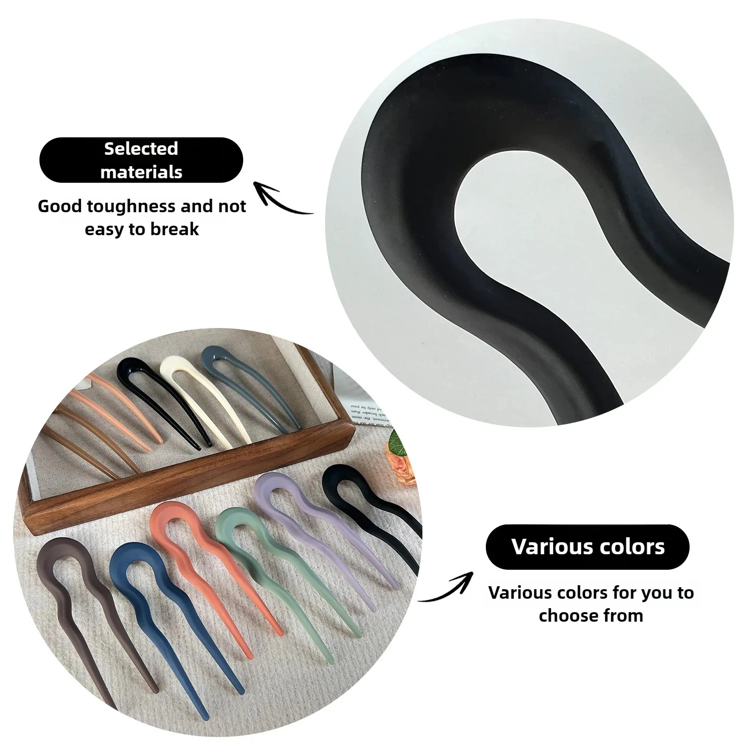 

2025 New Minimalist Hair Stick Chinese U Hairpin Easy Updo Tool for Thick Hair Non-Slip Bun Maker Women Hair Accessories