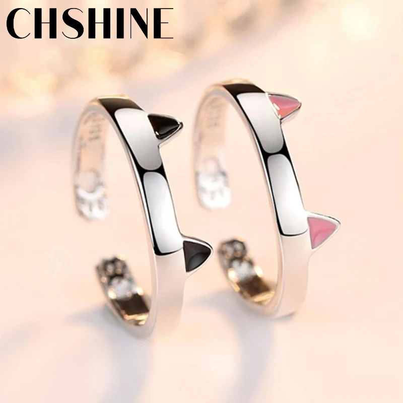 

925 sterling silver new jewelry open ring high quality woman fashion retro simple cute cat cat size adjustable silver ring