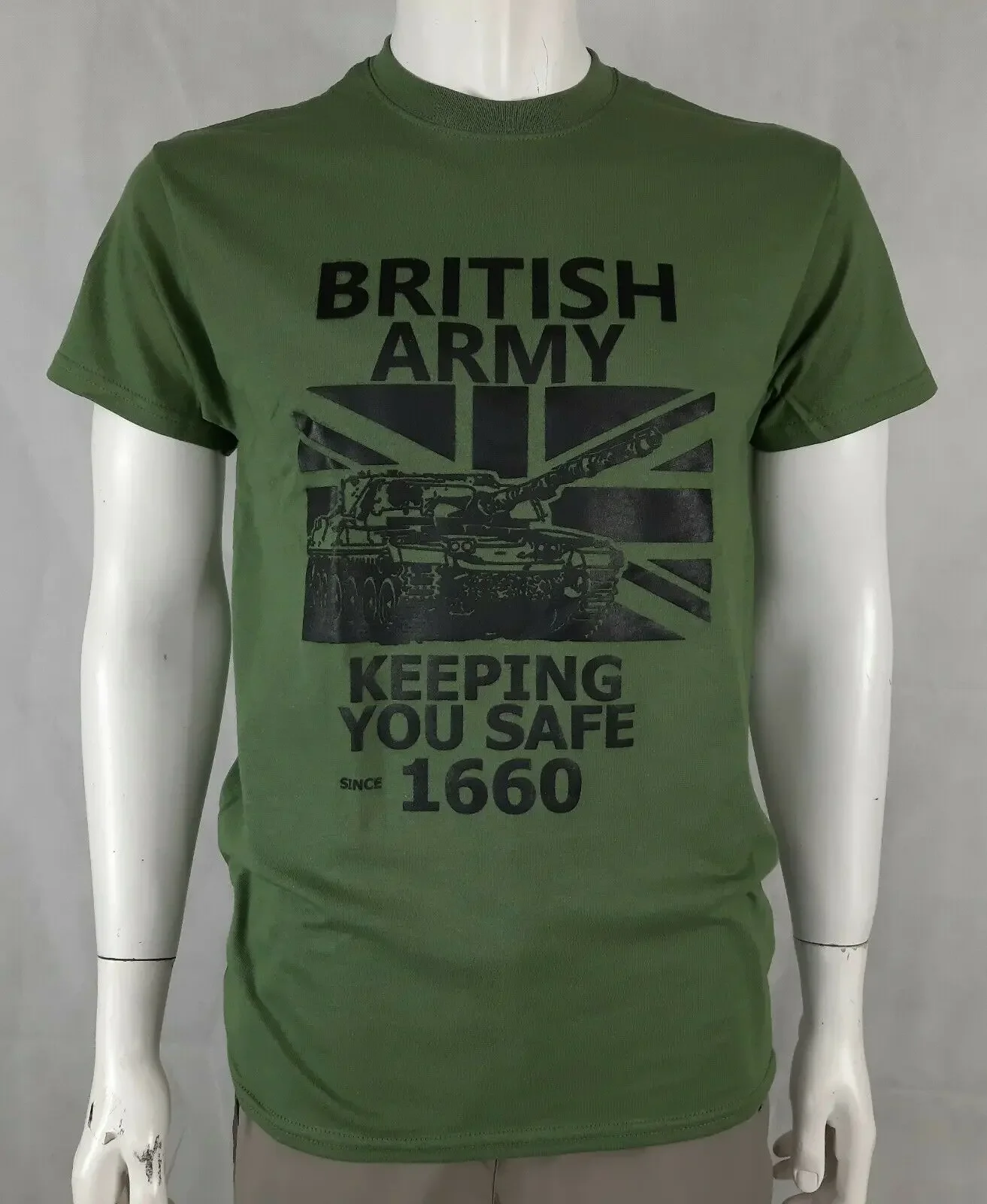 British Army 1660 Exclusive Printed T-Shirt Army Military Forces Tactical Green Loose Casual T-shirt New S-3XL