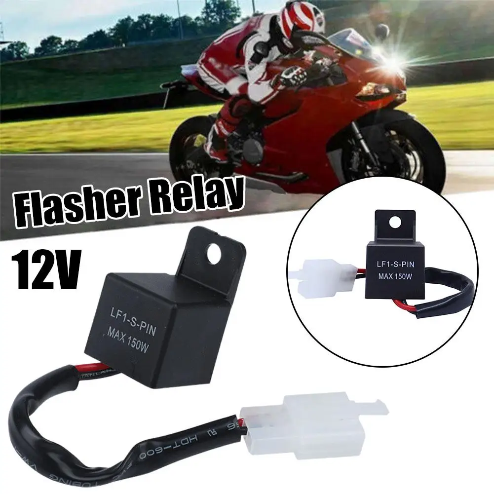 New 12V 2-Pin Motorcycle Electronic LED Flasher Relay LED Turn Indicator Relay Signal LED 150W Turn Flasher Blinker Light B F5Z6