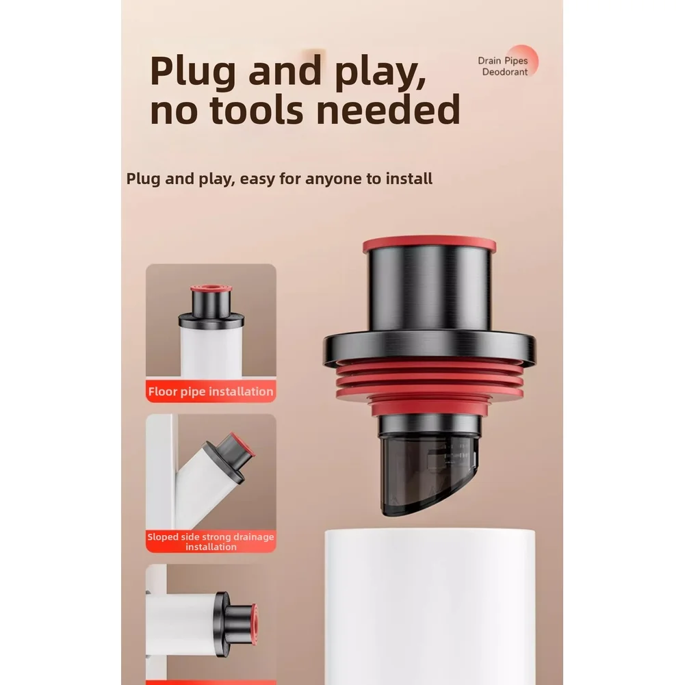 Stainless Steel Silicone Drain Pipe Cover for Kitchen Sink Scent Proof Seal Connector Easy Installation No Tools