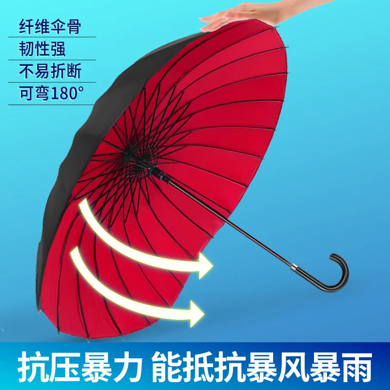 Parasol Umbrella Stand Sun Umbrella Sombrilla Playa Large Size Double Layer 24-inch Long Handle Sunshade Sun Protection