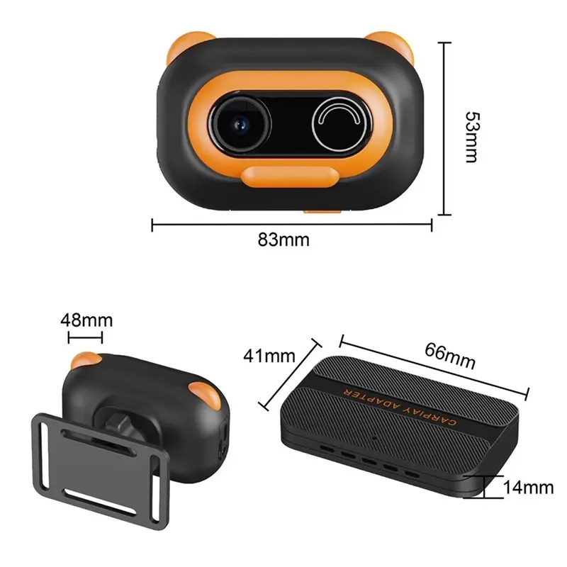 BAAJ-Carplay& Android Auto Compatible Wireless Baby Monitor For Car Super Wide Angle 2.4G+ 5.8G WIFI Recording Function